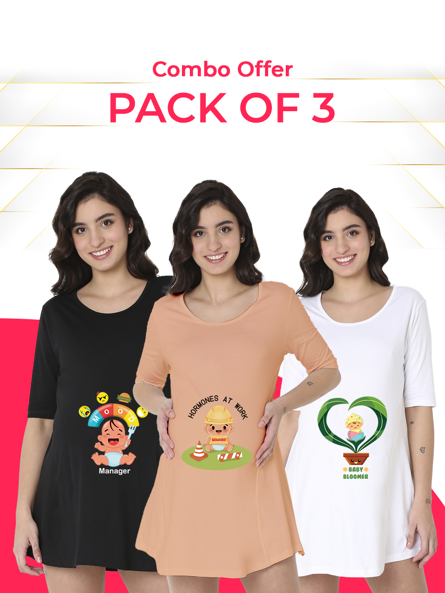 Maternity Combo - Pack of 3 tees (Hormones at Work)