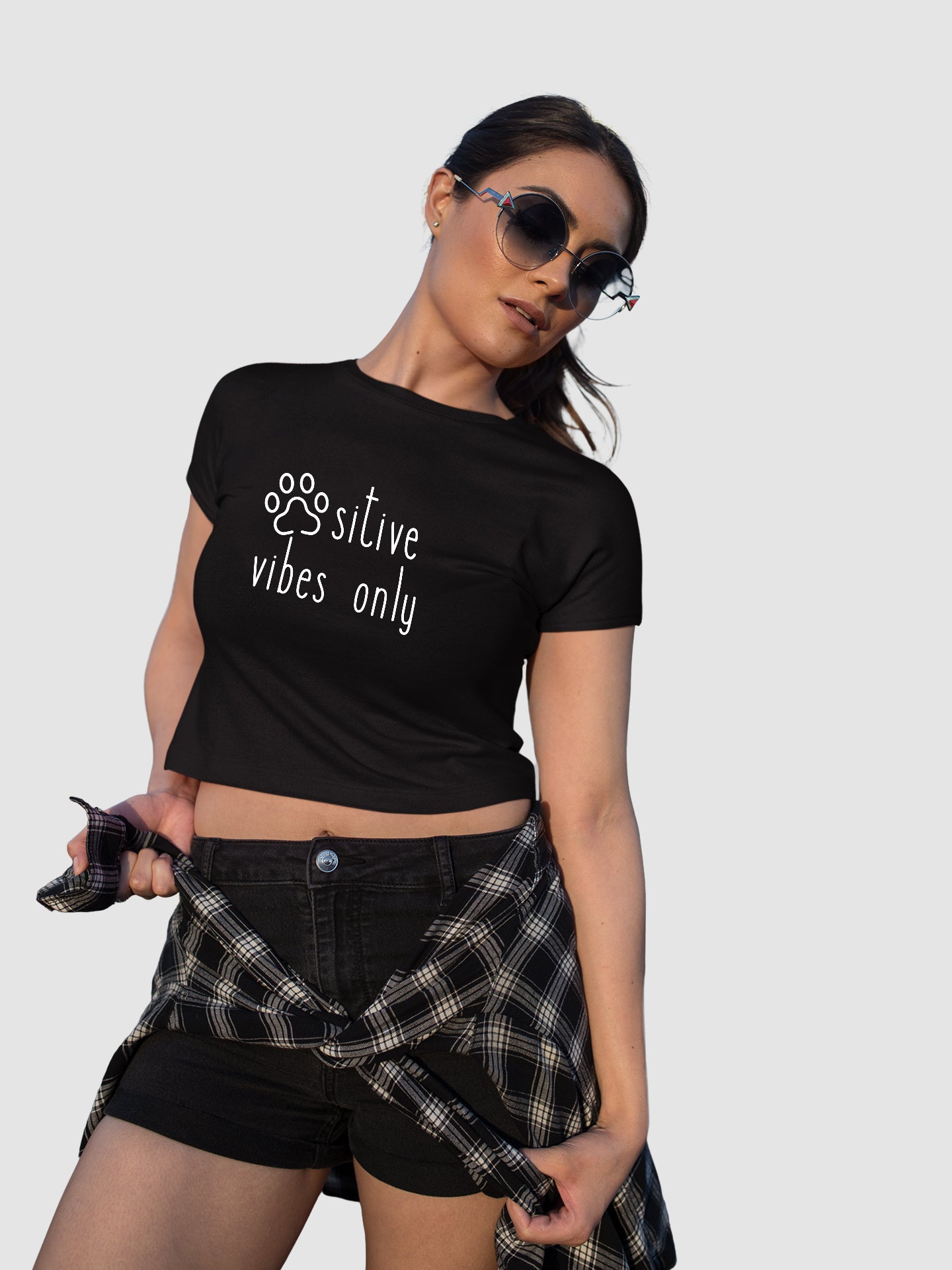 Pawsitive Vibes Only - Crop Tee