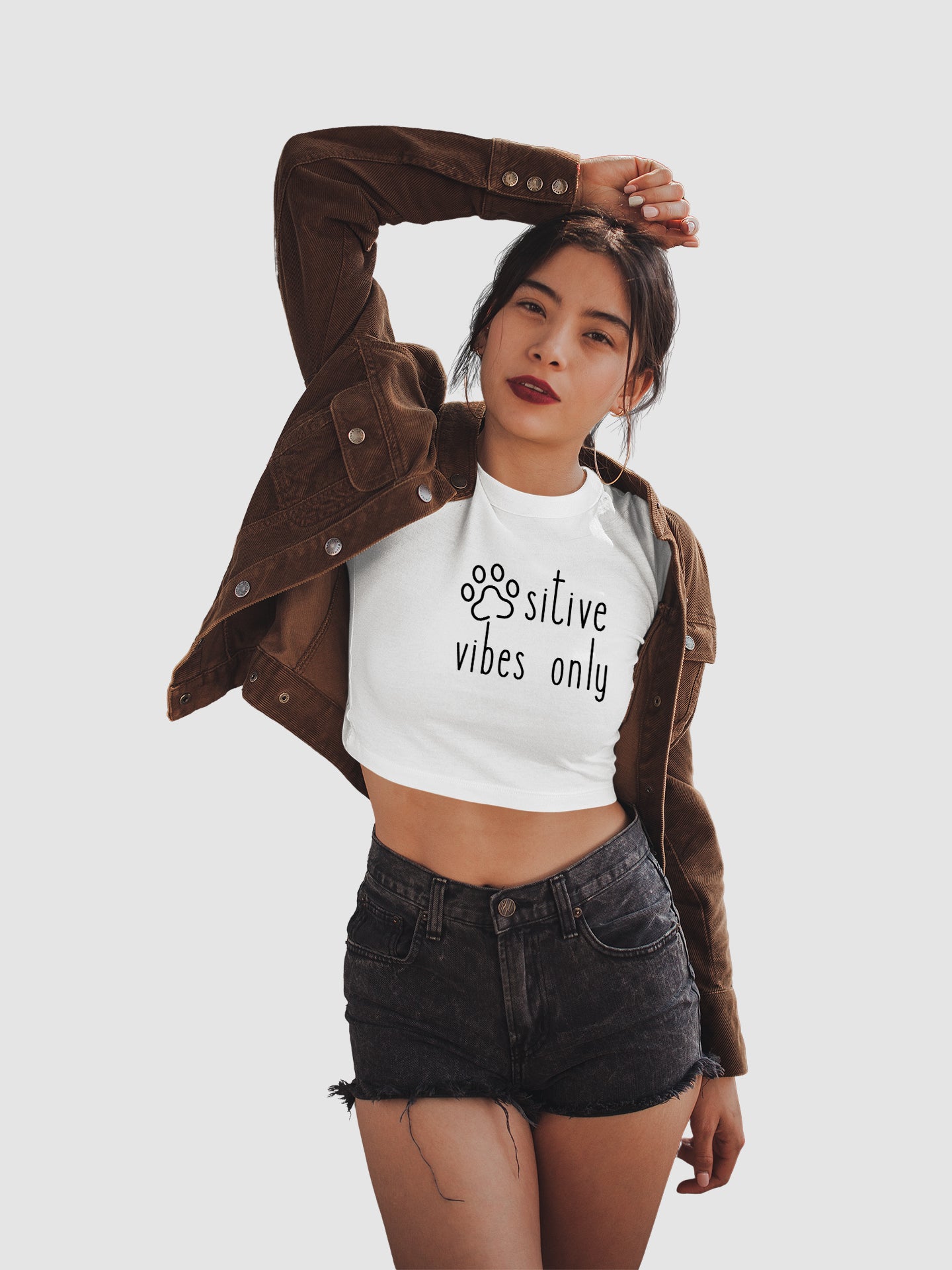 Pawsitive Vibes Only - Crop Tee