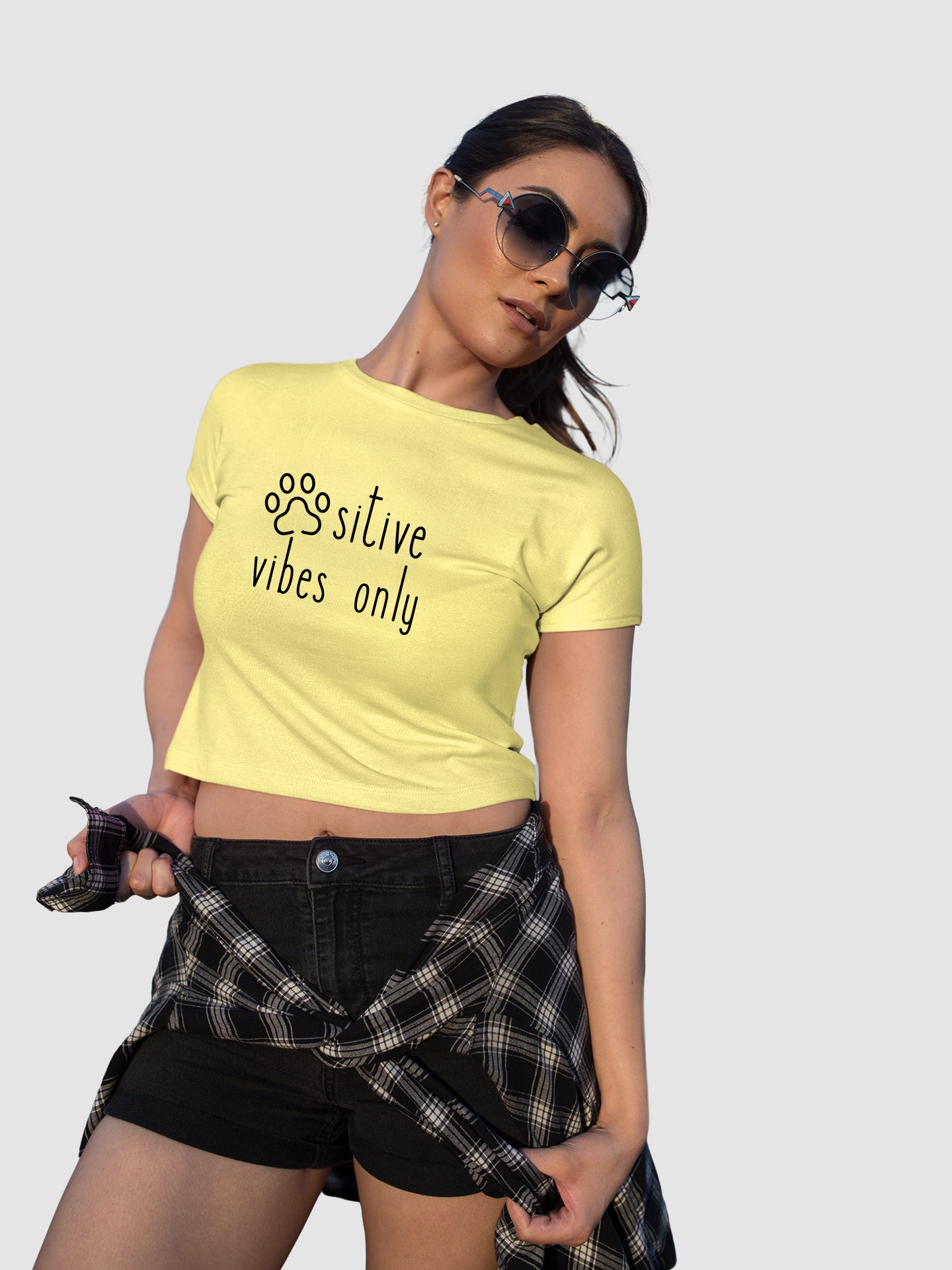Pawsitive Vibes Only - Crop Tee