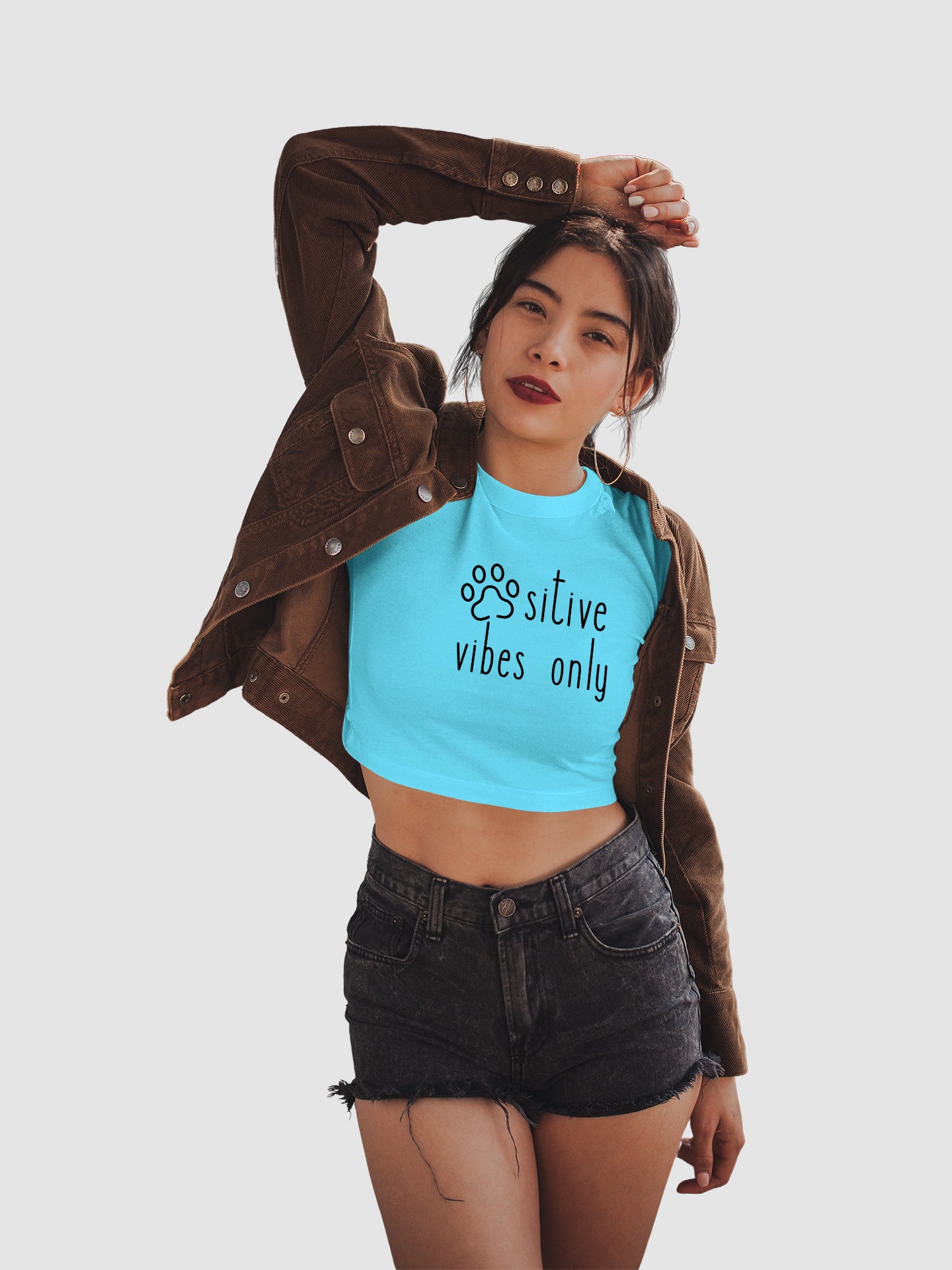 Pawsitive Vibes Only - Crop Tee