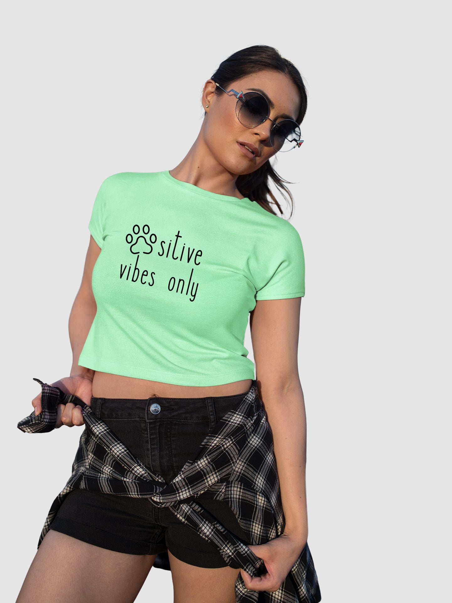 Pawsitive Vibes Only - Crop Tee