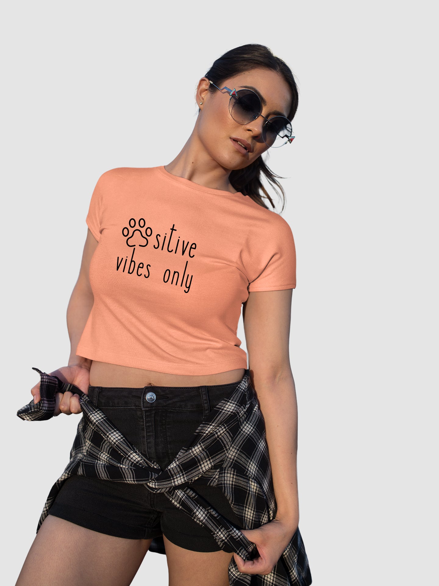 Pawsitive Vibes Only - Crop Tee