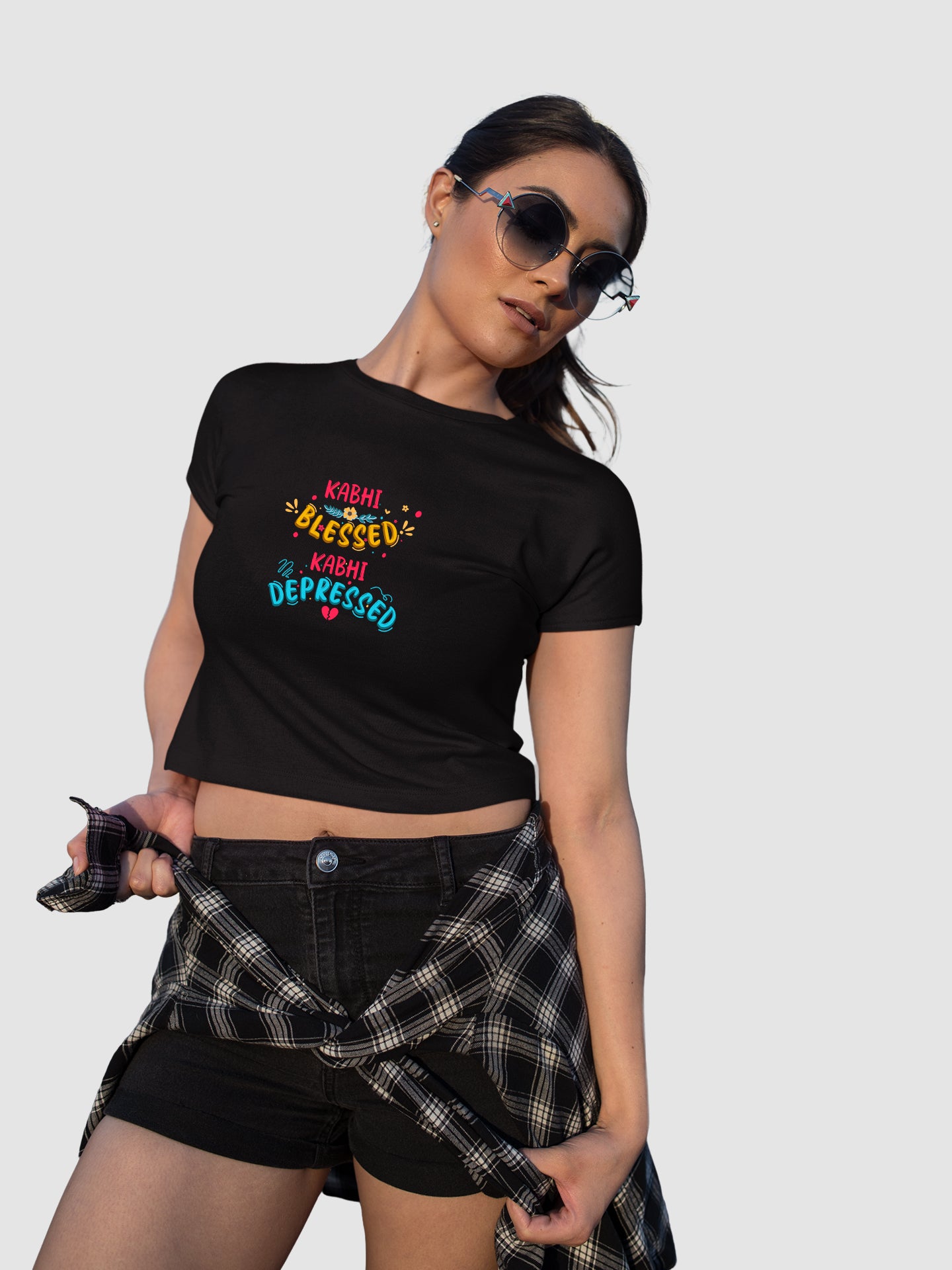 Kabhi Blessed, Kabhi Depressed - Crop Tee