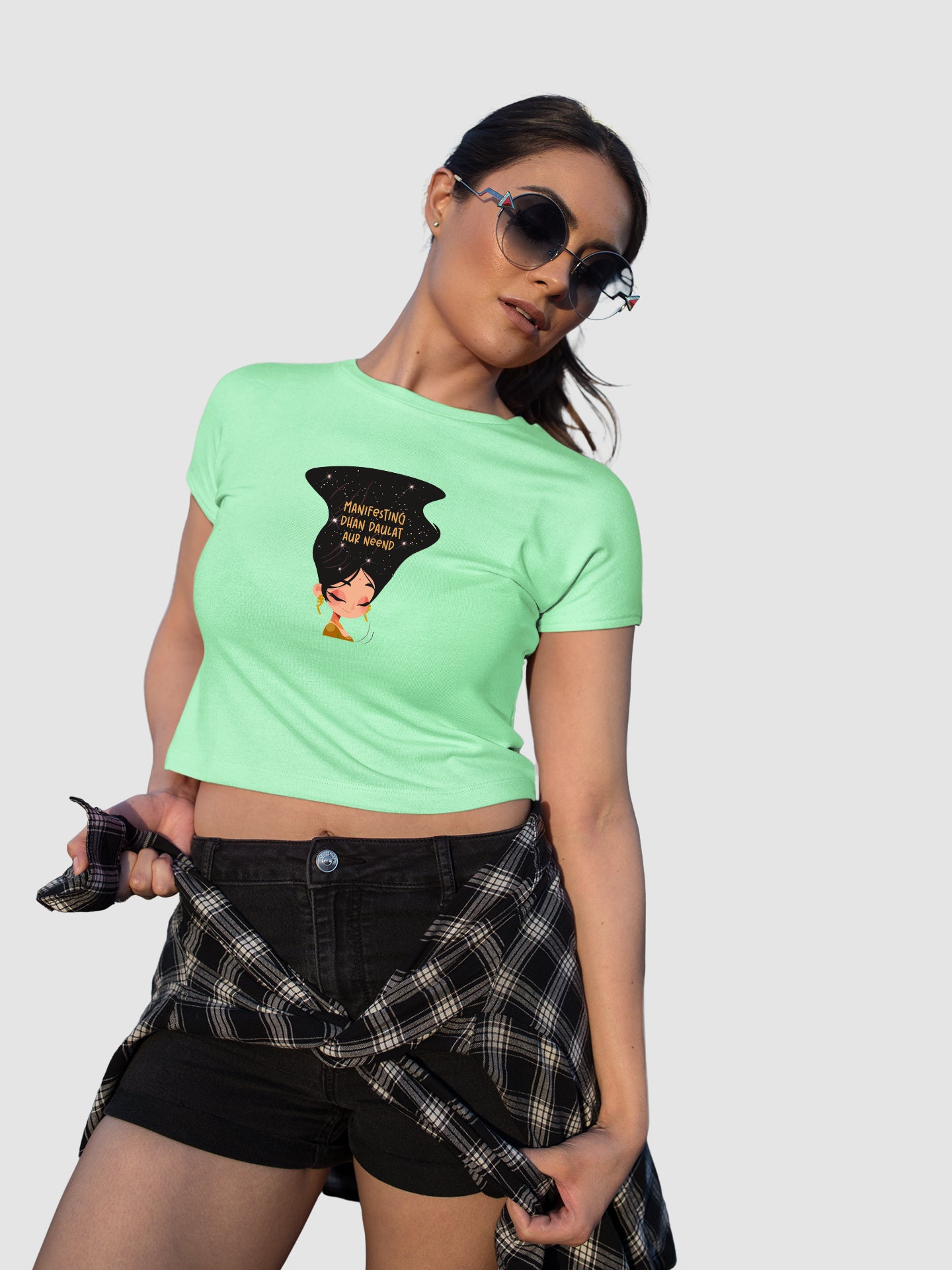 Manifesting Dhan Daulat Aur Neend - Crop Tee