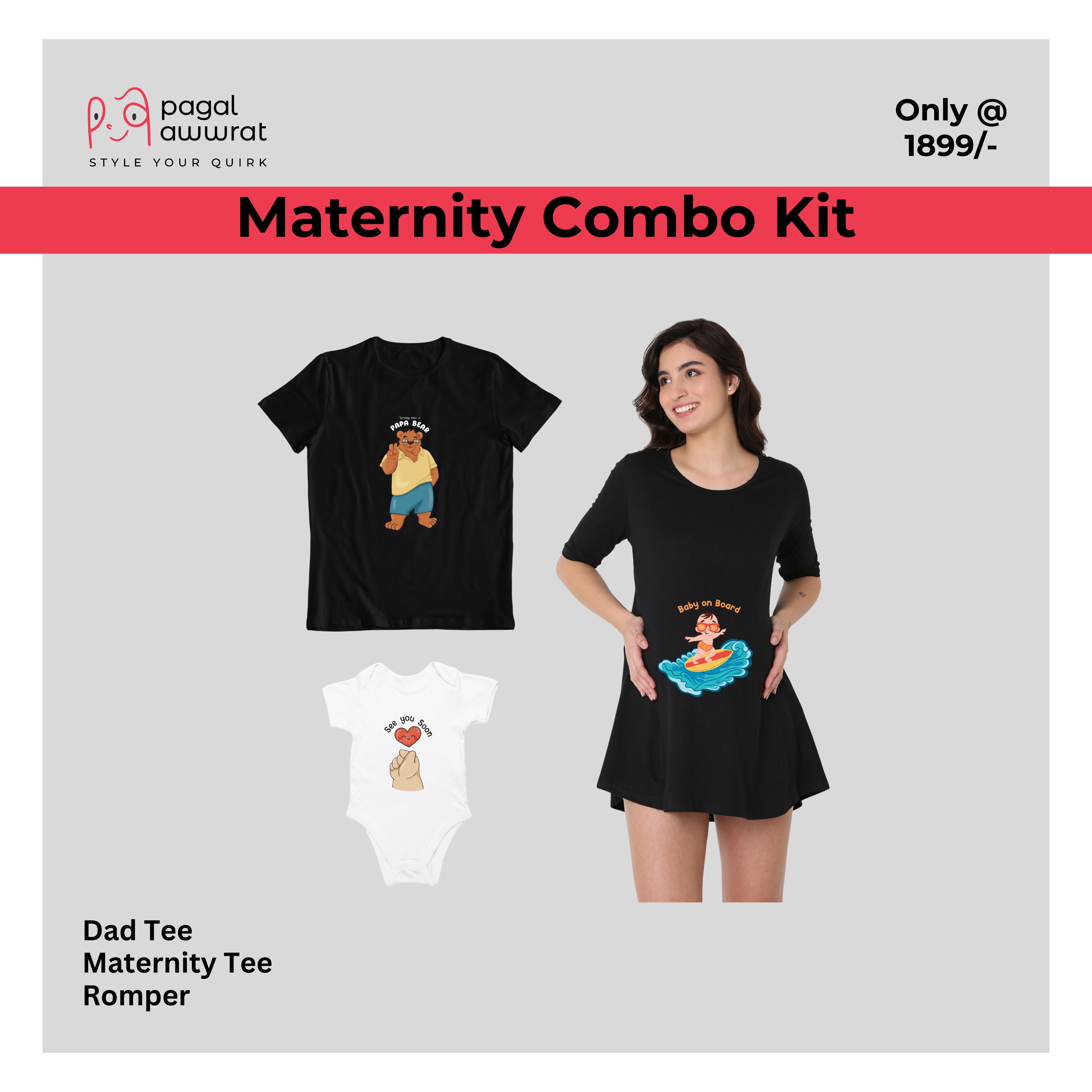 Baby on Board & Papa Bear -  Maternity Combo