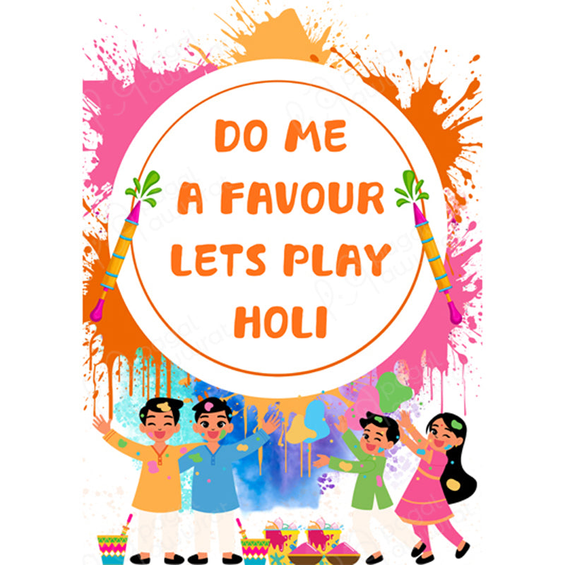 Do me a favour let's play Holi - Couple Holi Tees