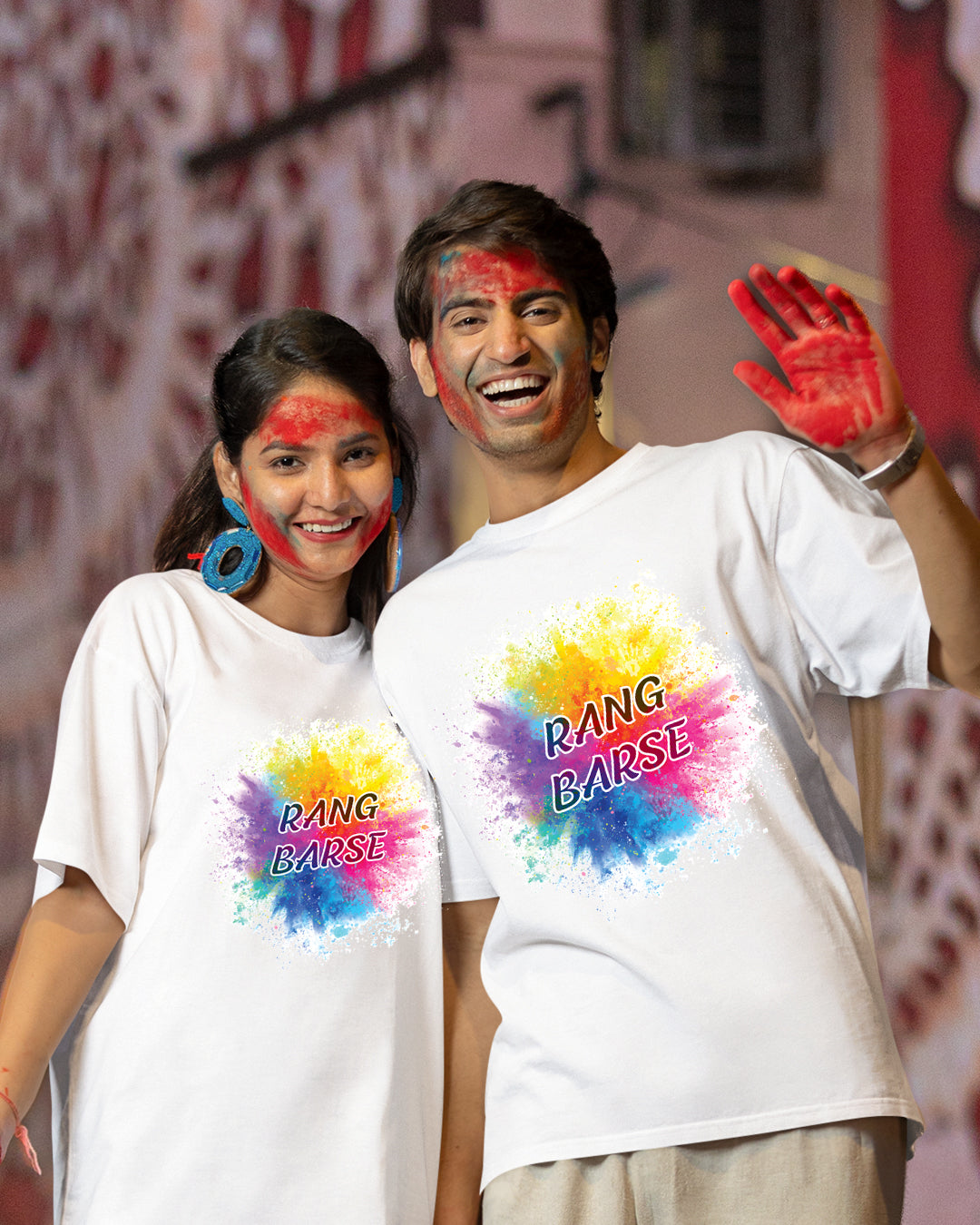 Couple Holi Tees - Rang Barse