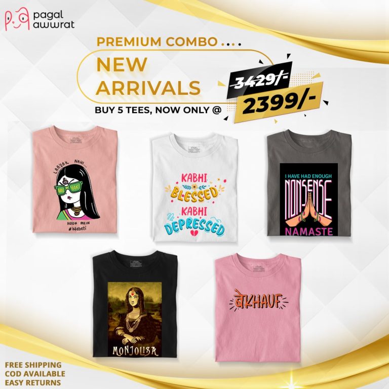 Bad Beti Combo- Pack of 5 tees