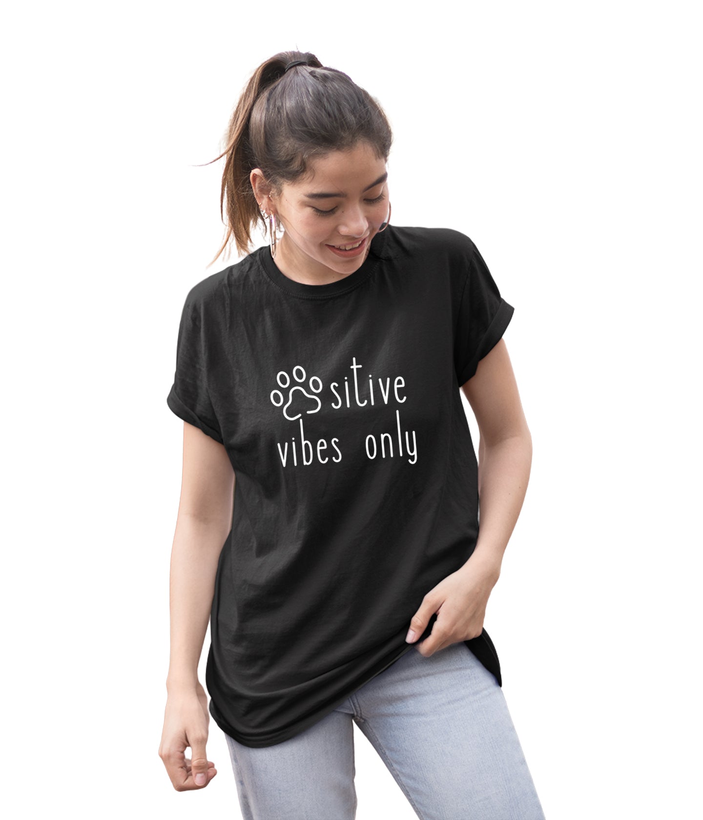Pawsitive Vibes Only - Boyfriend Fit