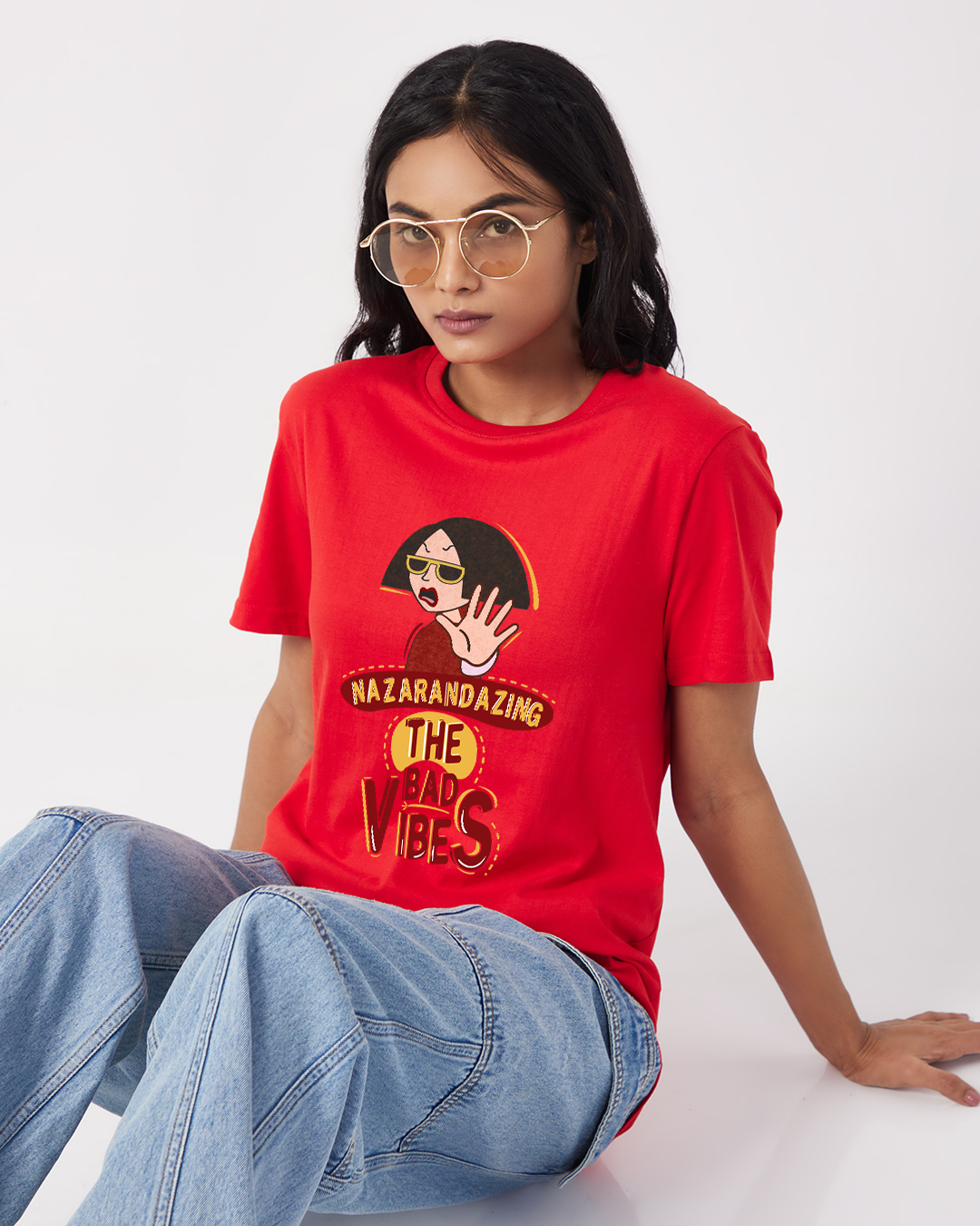 Nazarandazing Bad Vibes - Boyfriend Fit