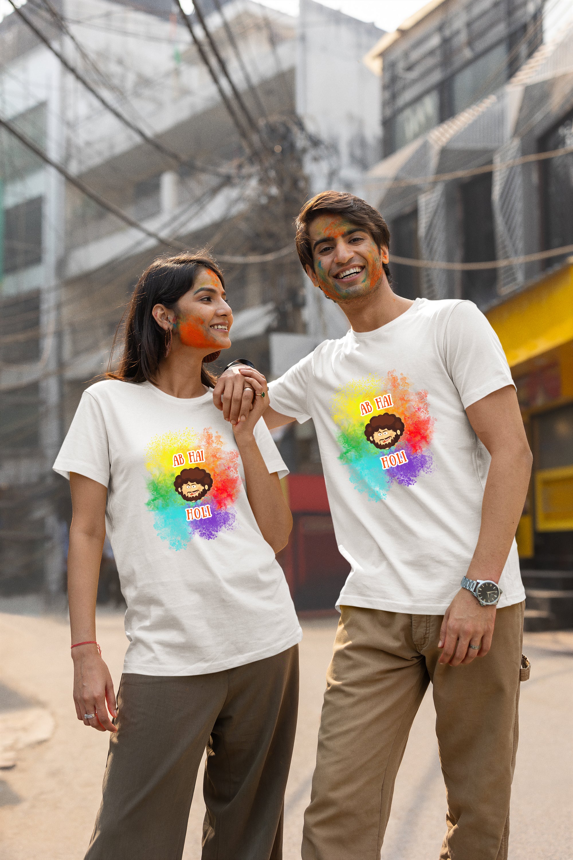 Aab Hai Holi - Couple Holi Tees