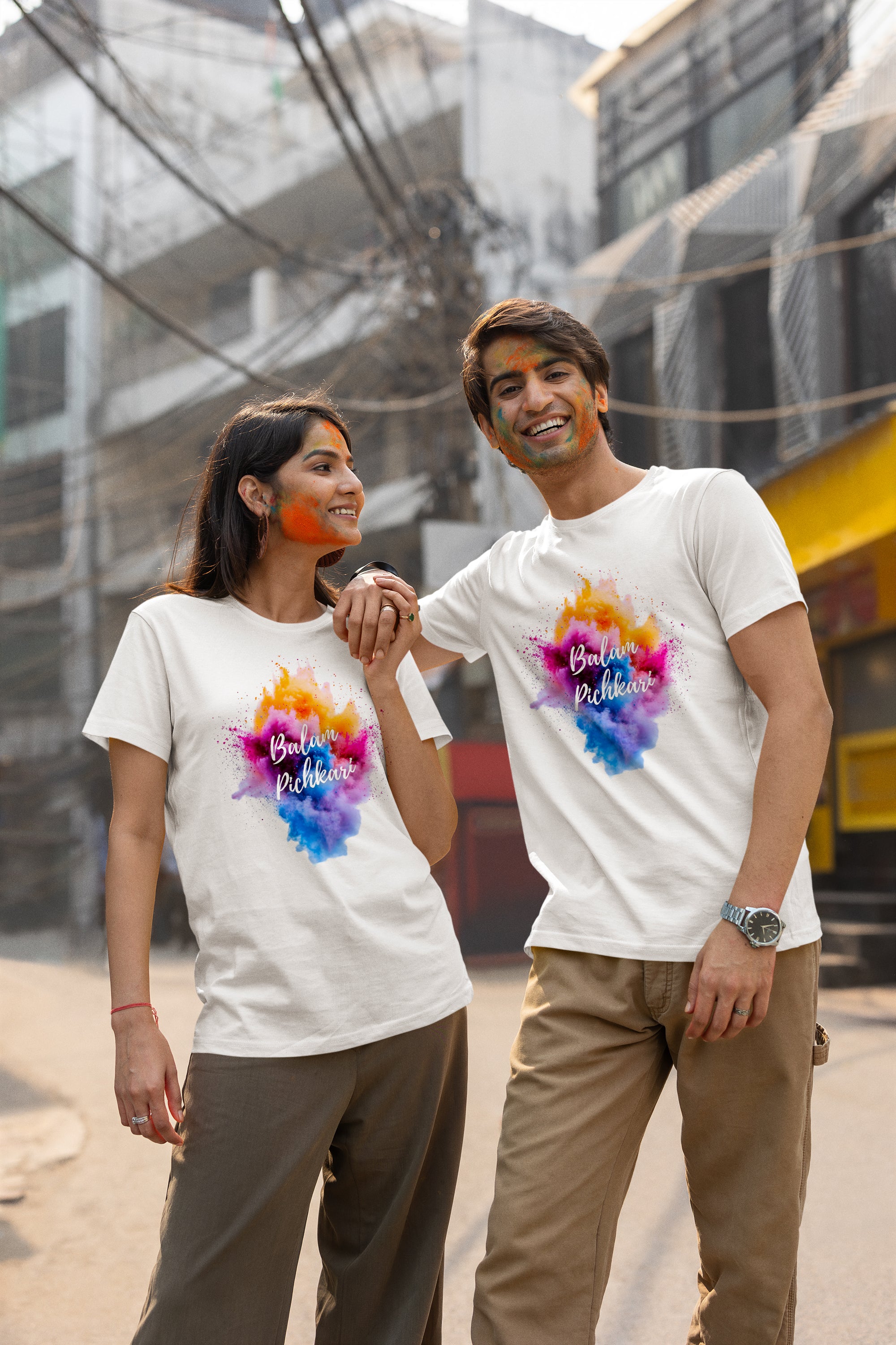 Balam Pichkari - Couple Holi Tees