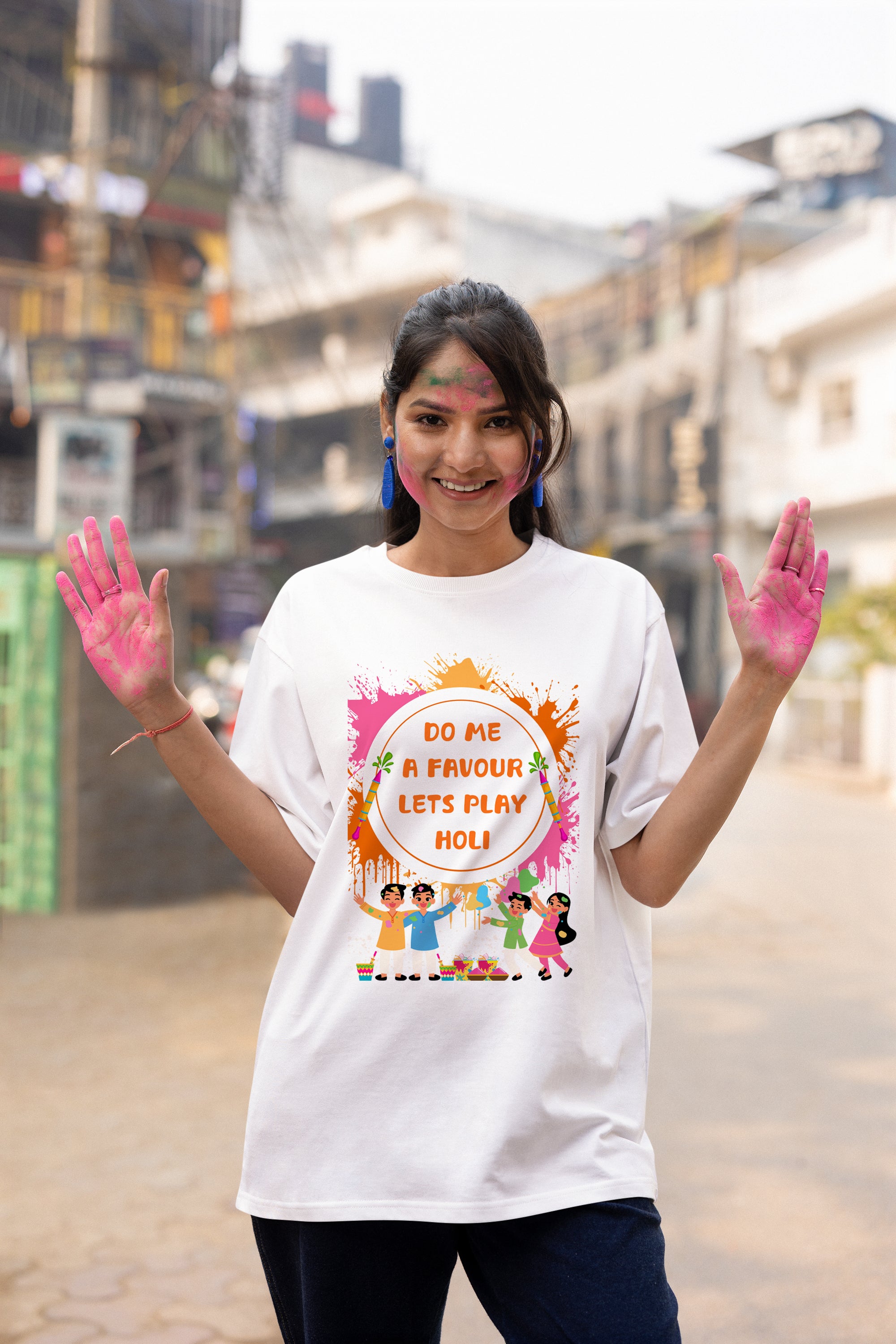 Do me a favour let's play Holi - Couple Holi Tees